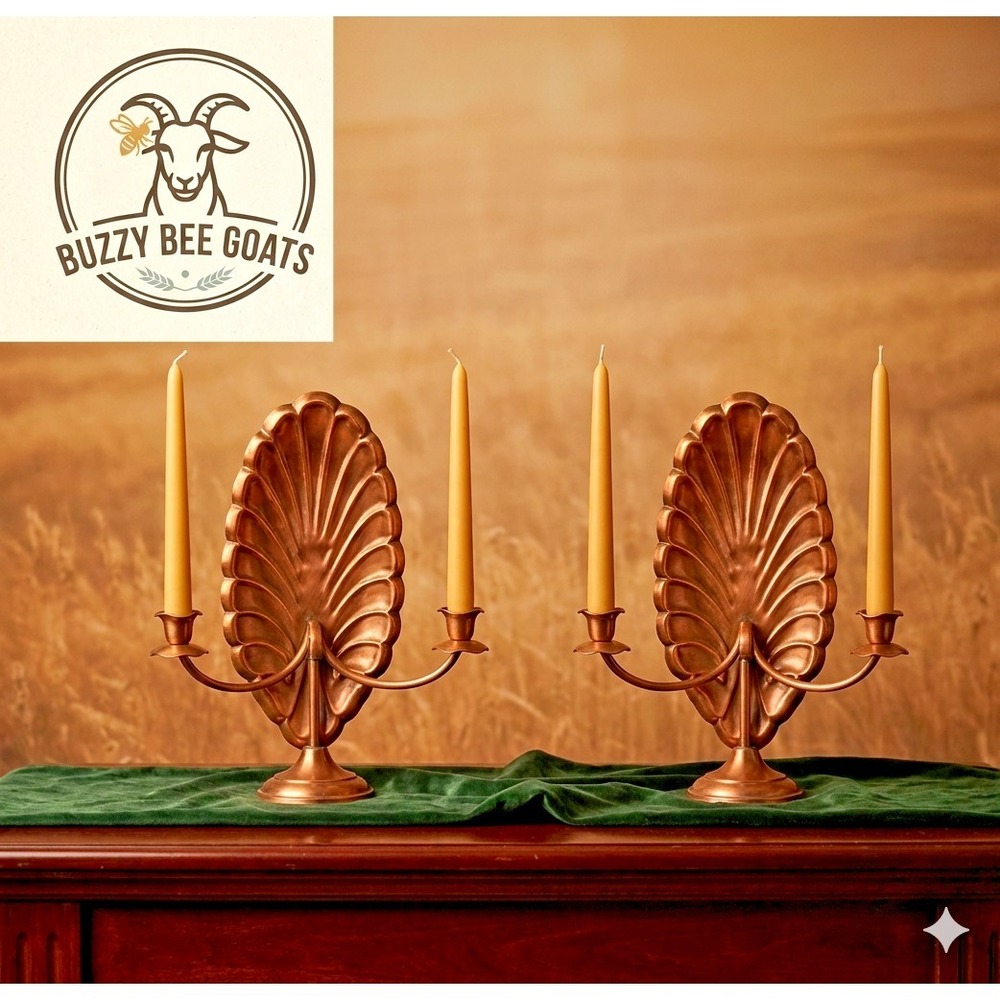 SET OF 2 VINTAGE COPPERCRAFT COPPER WALL SCONCES CANDLE HOLDERS 13 IN USA